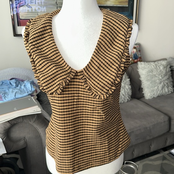 Maeve striped Johnny collar tank top - Picture 2 of 4